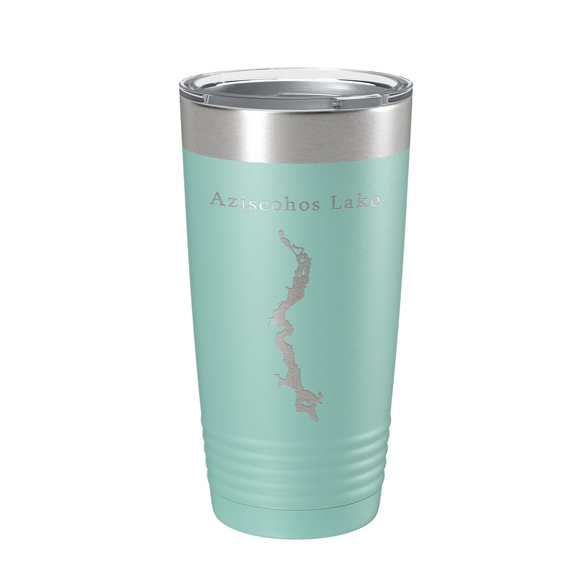 Aziscohos Lake Map Tumbler Travel Mug Insulated Laser Engraved Coffee Cup Maine 20 oz