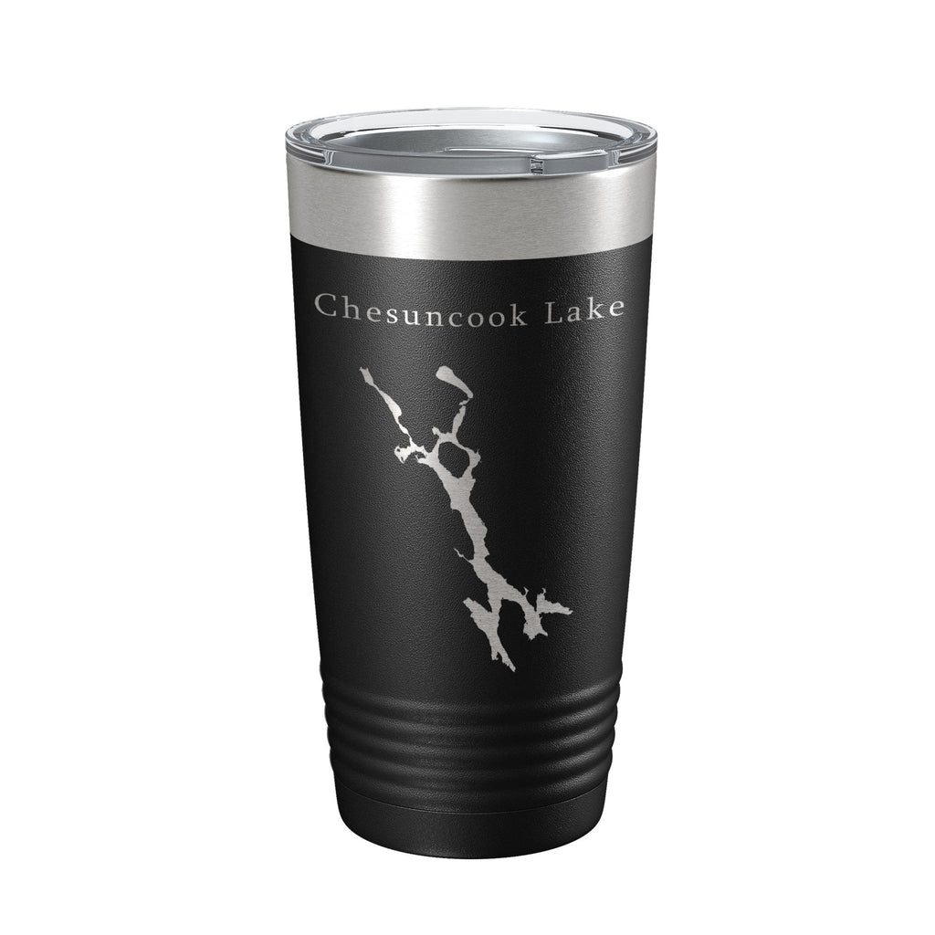Chesuncook Lake Map Tumbler Travel Mug Insulated Laser Engraved Coffee Cup Maine 20 oz
