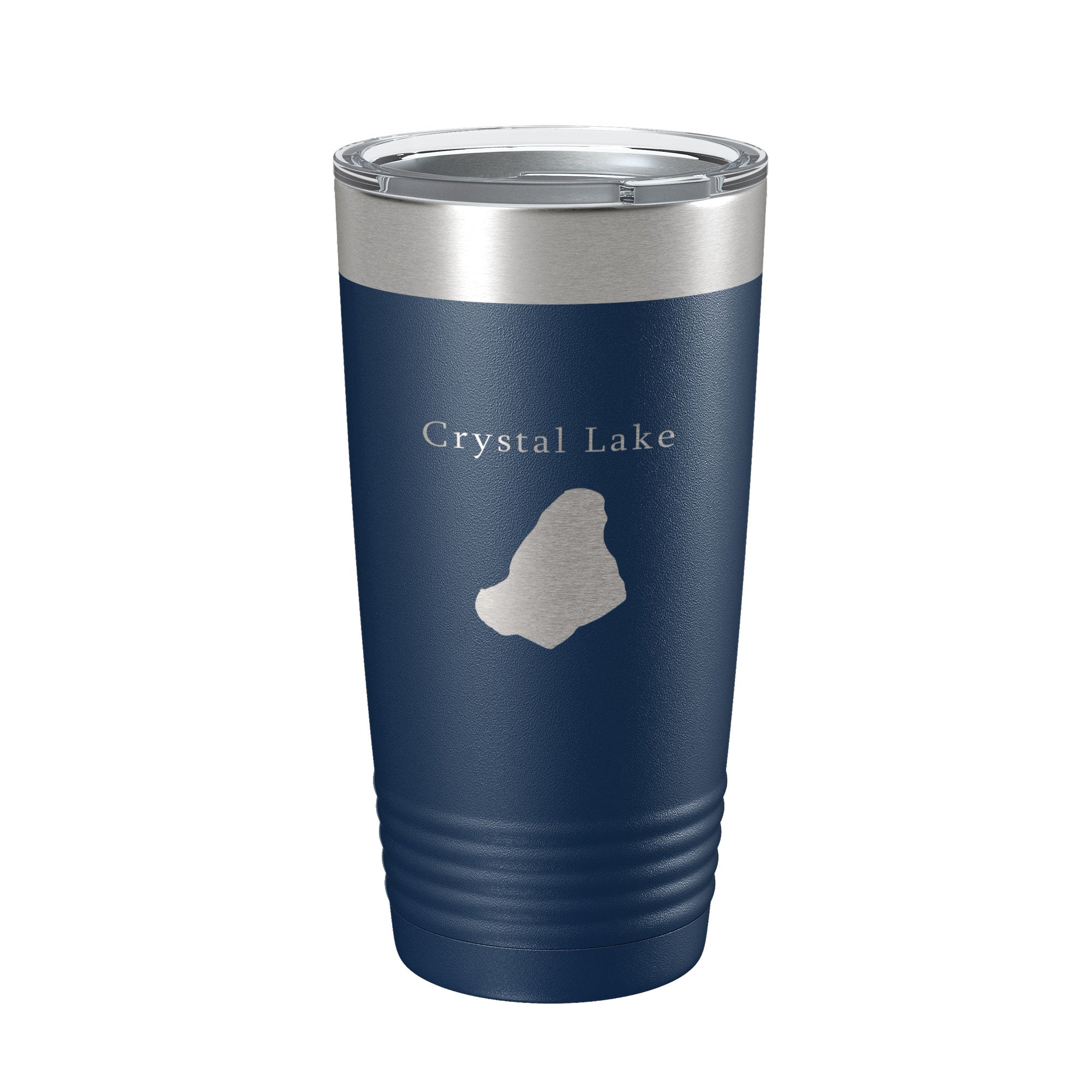 Crystal Lake Map Tumbler Travel Mug Insulated Laser Engraved Coffee Cup Massachusetts 20 oz