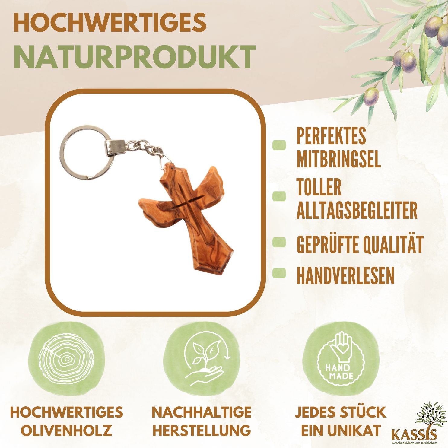 Angel-shaped cross keychain