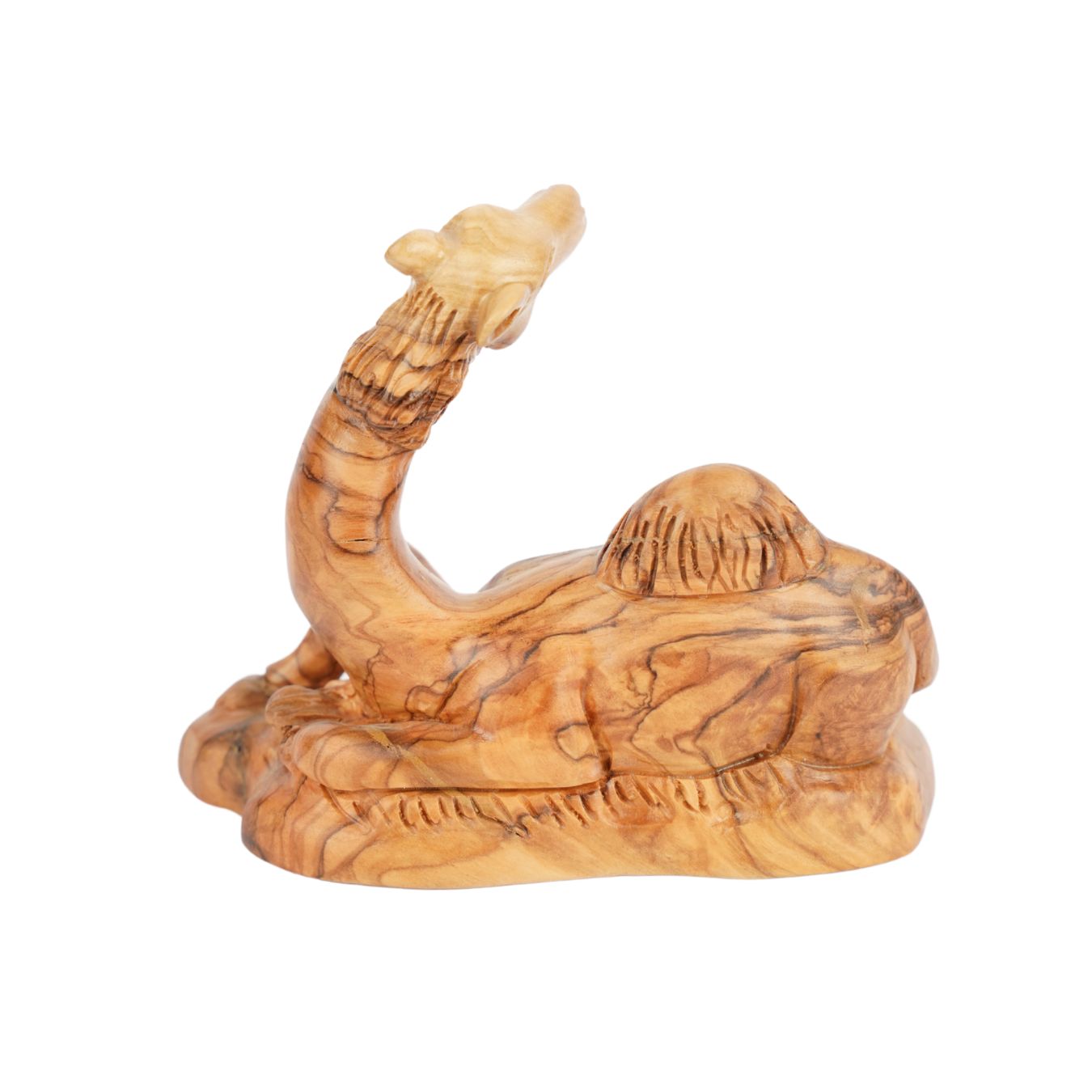 Hand-carved dromedary made of olive wood – Artful nativity figure from Bethlehem (11.5 cm)