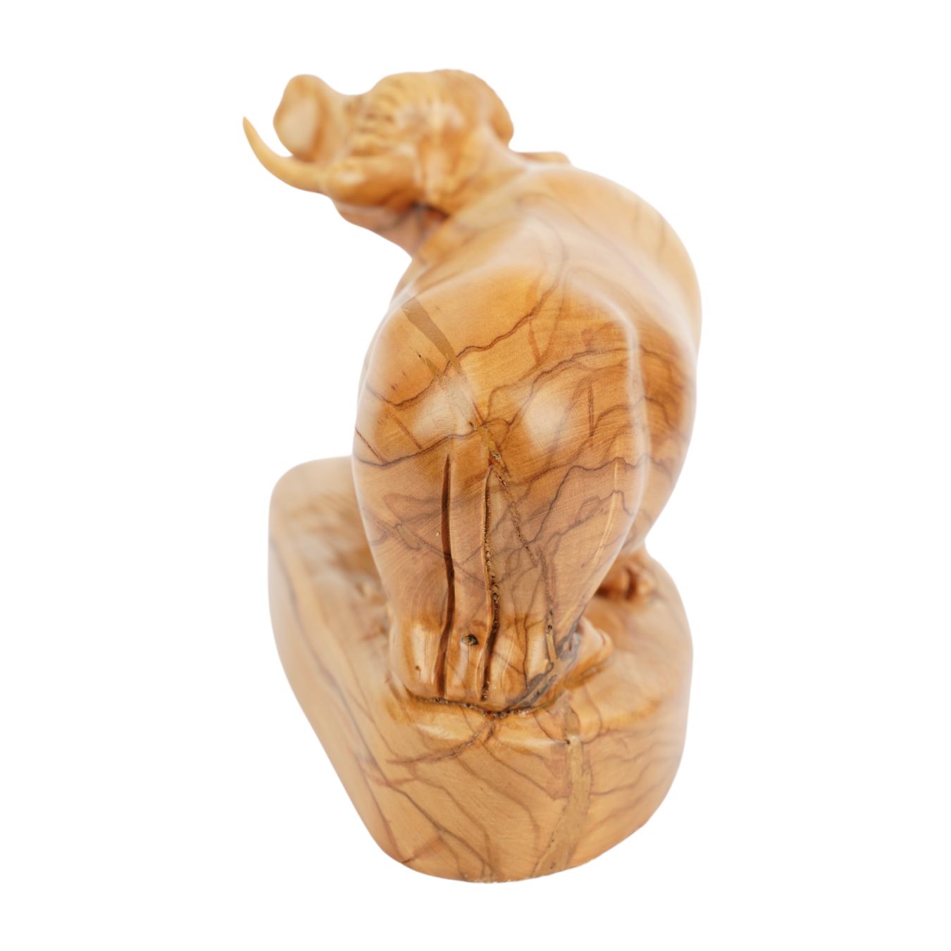 Hand-carved ox made of olive wood – Exclusive wooden sculpture from Bethlehem (18 cm)