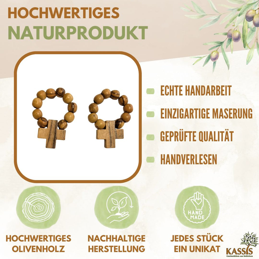 Olivenholz Fingerrosenkranz aus Bethlehem