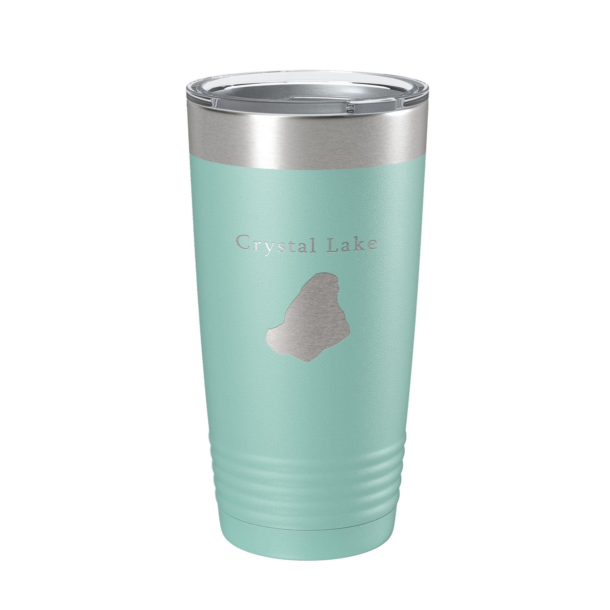 Crystal Lake Map Tumbler Travel Mug Insulated Laser Engraved Coffee Cup Massachusetts 20 oz