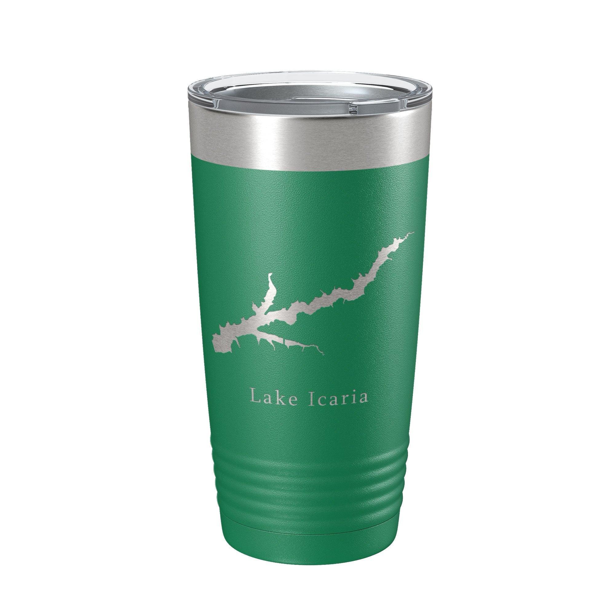 Lake Icaria Map Tumbler Travel Mug Insulated Laser Engraved Coffee Cup Iowa 20 oz
