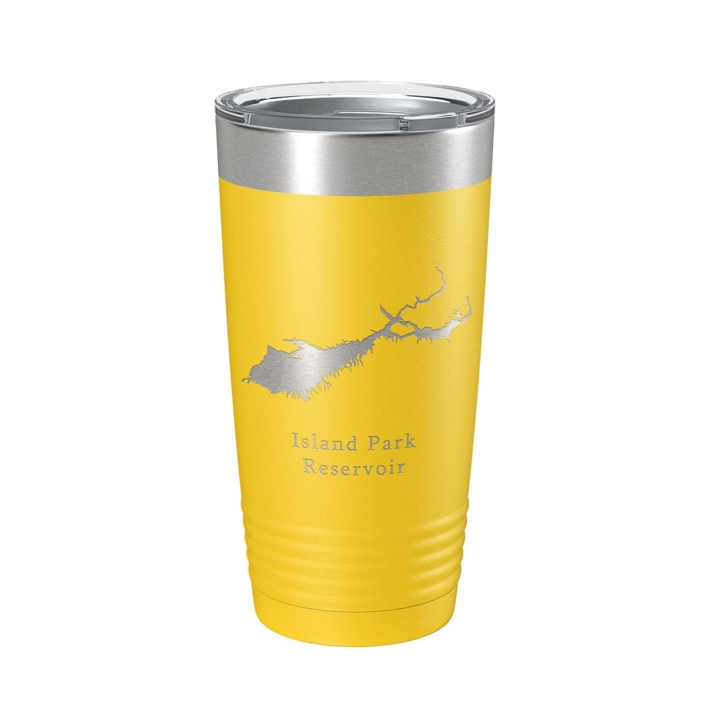 Island Park Reservoir Tumbler Lake Map Travel Mug Insulated Laser Engraved Coffee Cup Idaho 20 oz
