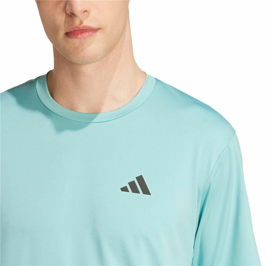 Men’s Short Sleeve T-Shirt Adidas Train Essentials Stretch Light Blue (XL)