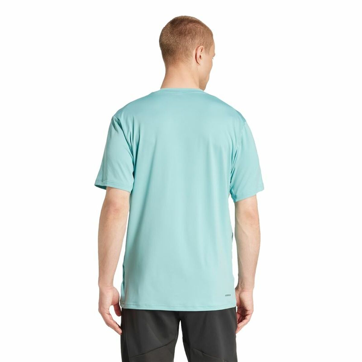 Men’s Short Sleeve T-Shirt Adidas Train Essentials Stretch Light Blue (XL)