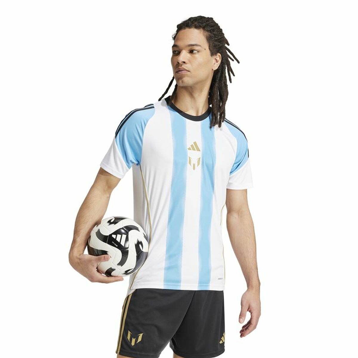 Football T-Shirt Adidas Messi Training Jersey White Blue
