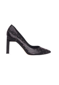 Black Brushed Leather Pumps Callisia – Women’s High Heels with Metal Studs