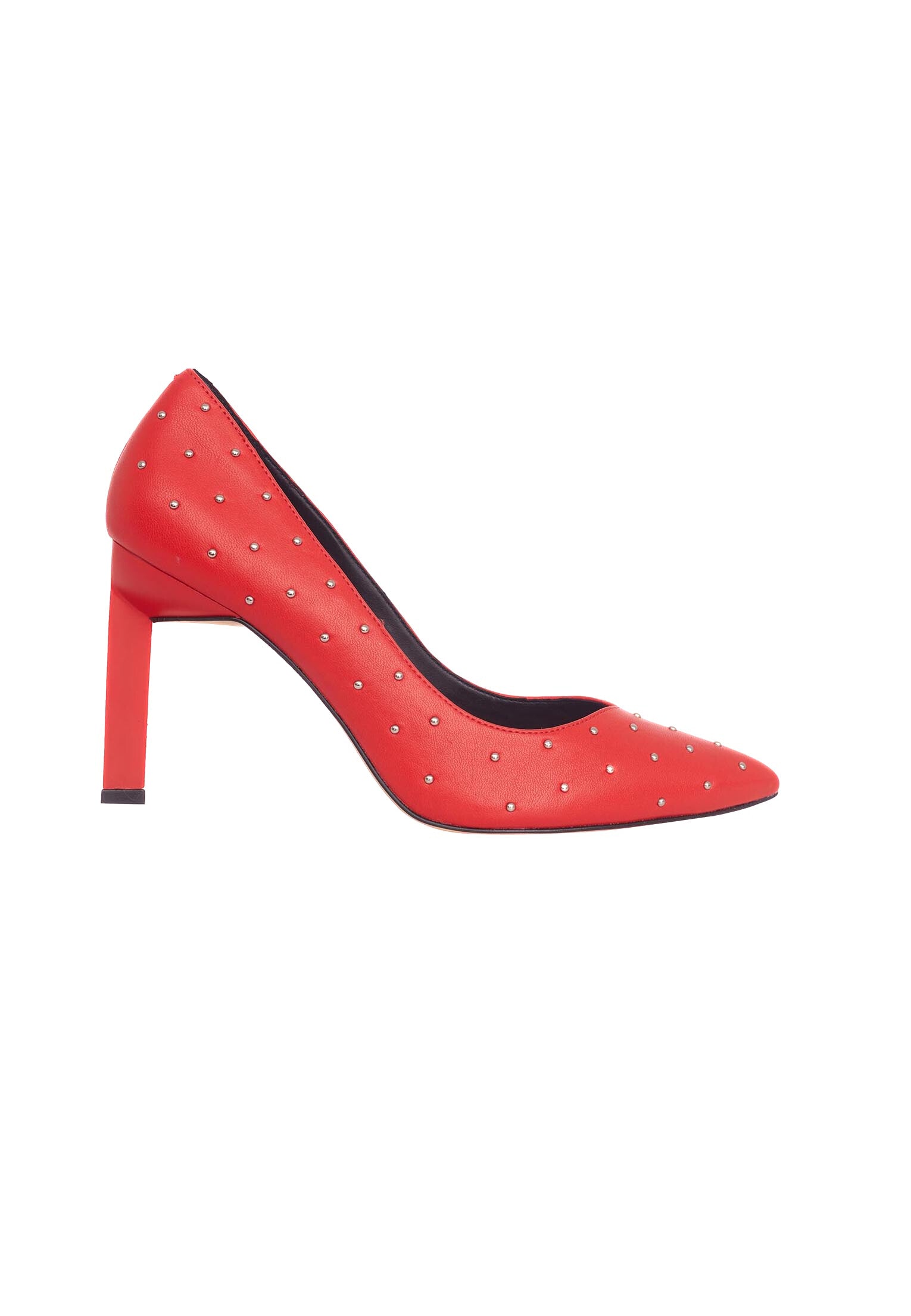 Black Brushed Leather Pumps Callisia – Women’s High Heels with Metal Studs
