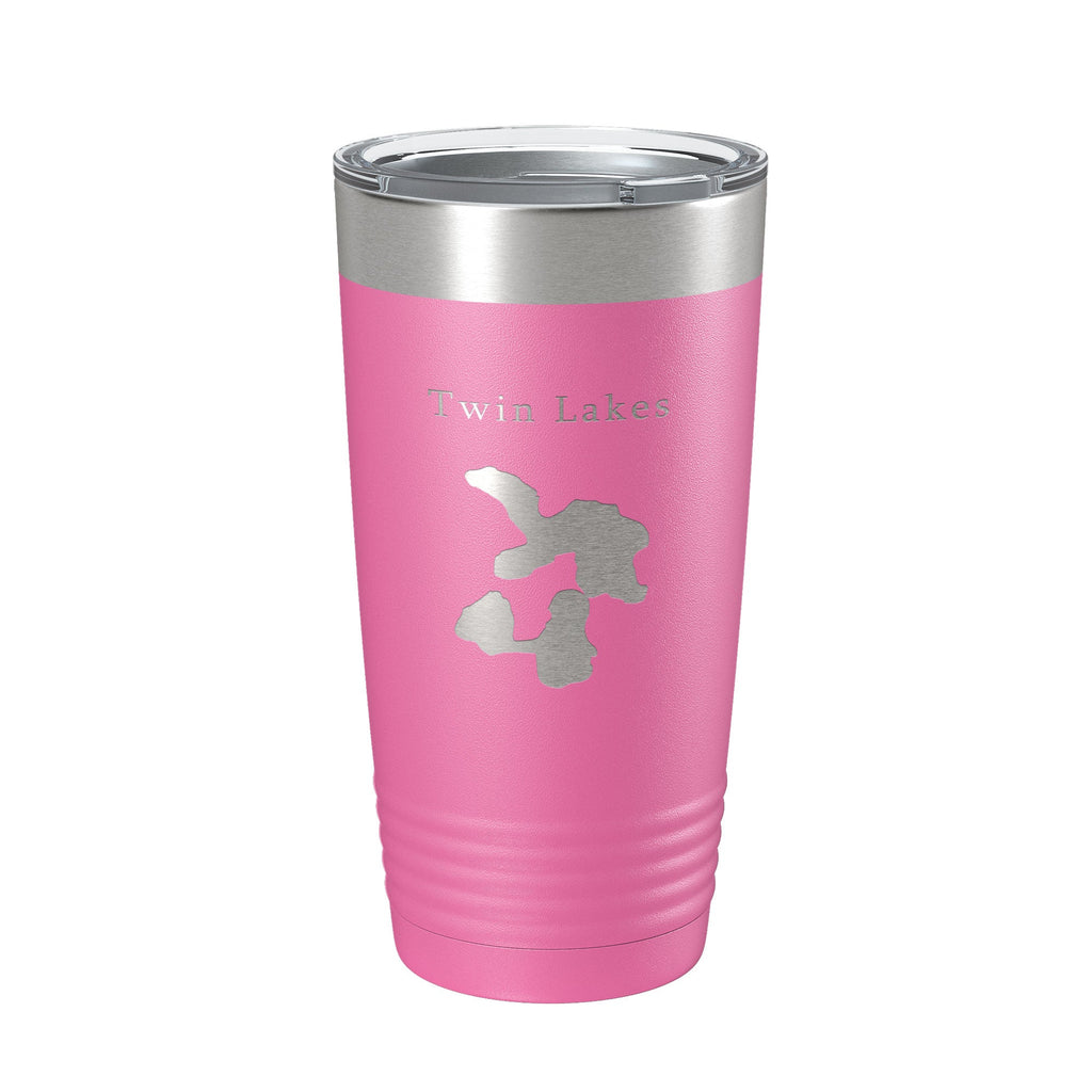 Twin Lakes Bovey Map Tumbler Travel Mug Insulated Laser Engraved Coffee Cup Minnesota 20 oz