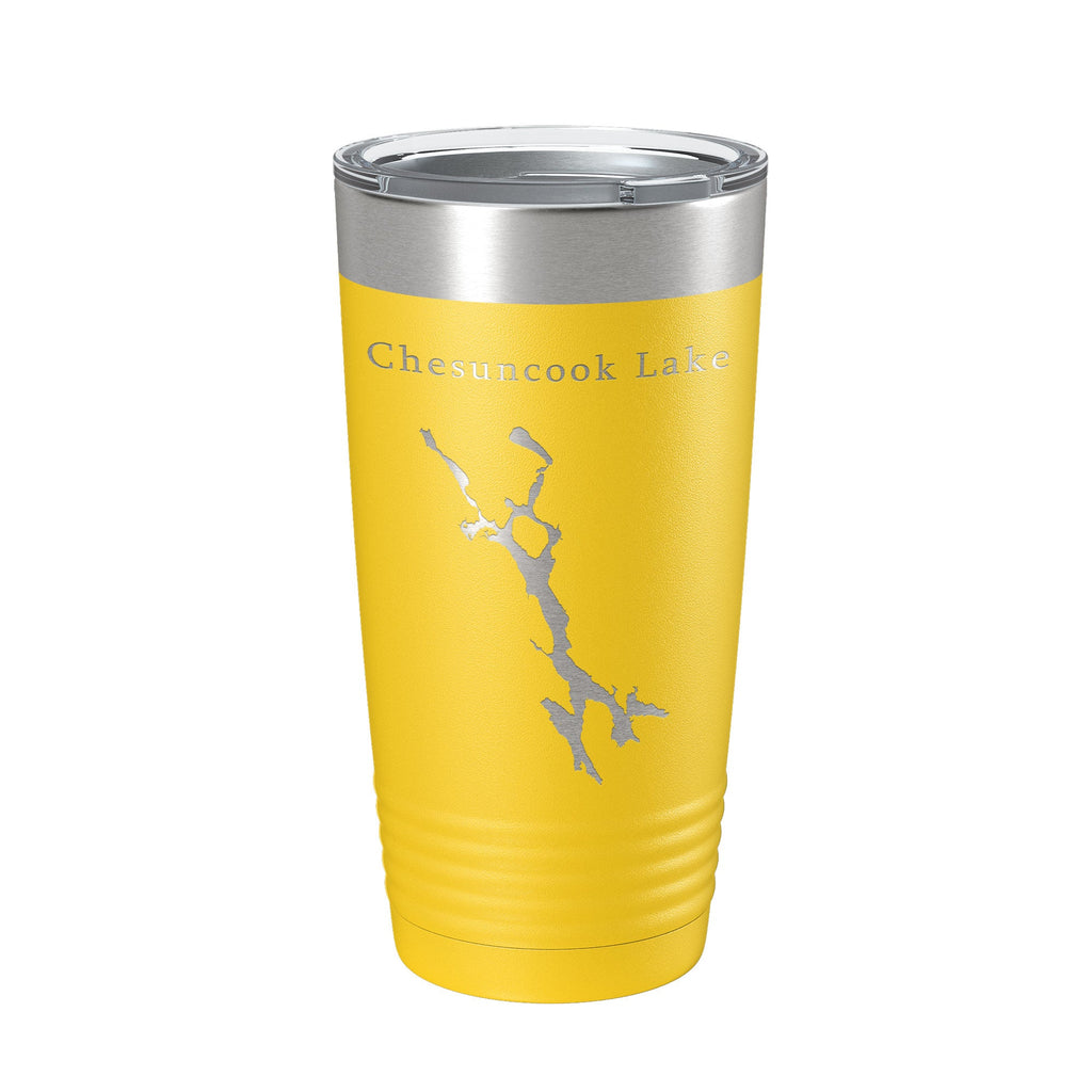 Chesuncook Lake Map Tumbler Travel Mug Insulated Laser Engraved Coffee Cup Maine 20 oz