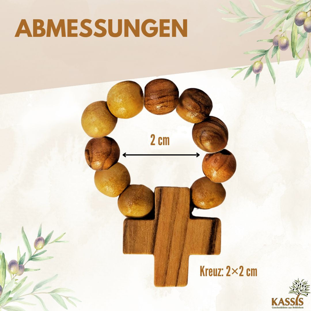 Olivenholz Fingerrosenkranz aus Bethlehem