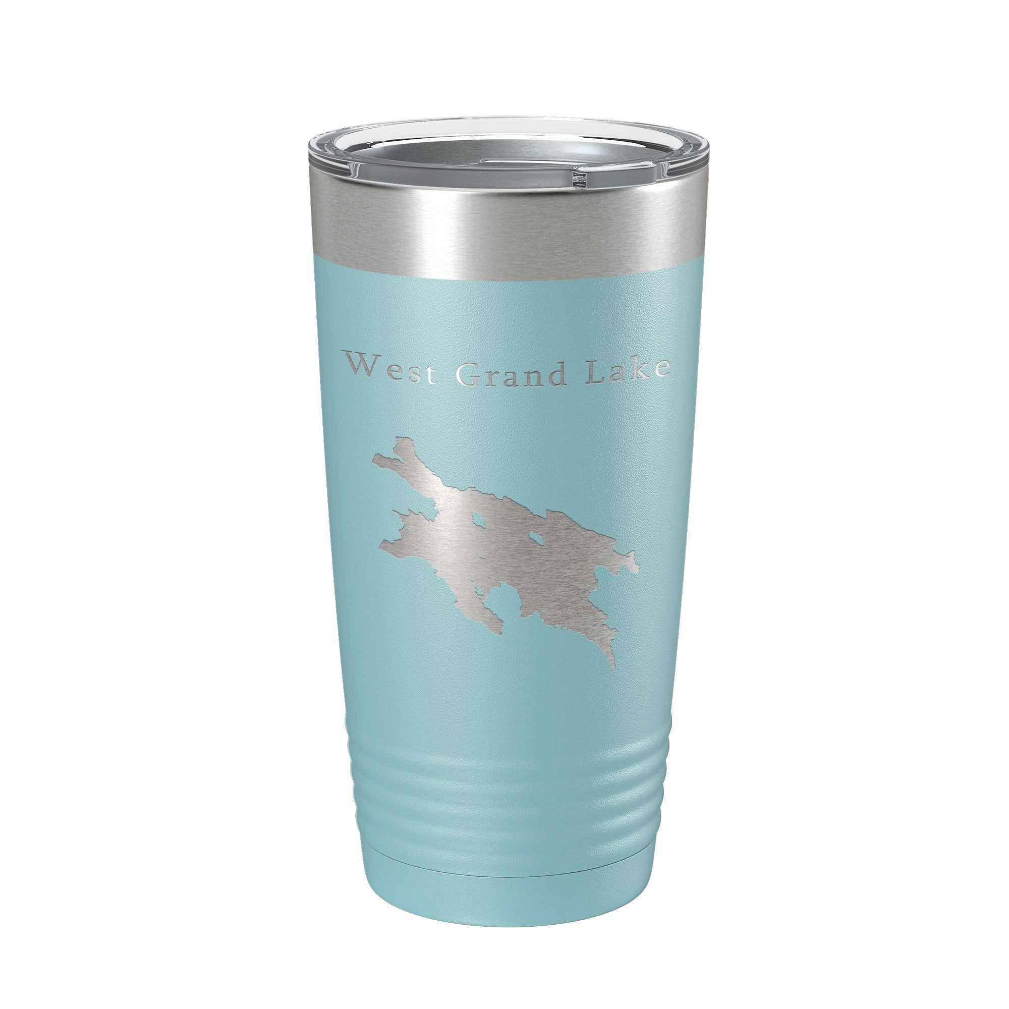 West Grand Lake Map Tumbler Travel Mug Insulated Laser Engraved Coffee Cup Maine 20 oz
