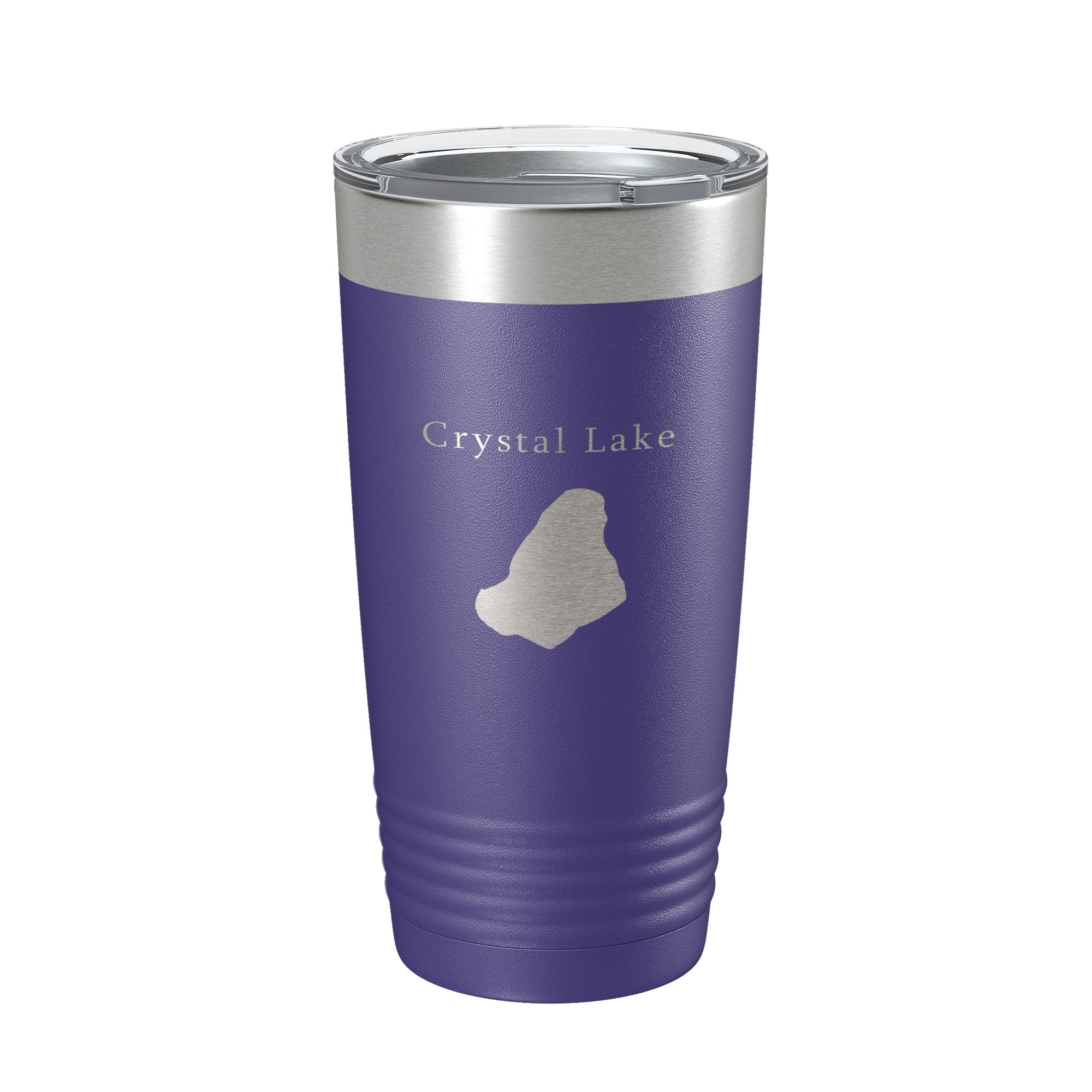 Crystal Lake Map Tumbler Travel Mug Insulated Laser Engraved Coffee Cup Massachusetts 20 oz