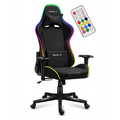 Scaun de gaming, Huzaro Force 6.3, brate reglabile, suport lombar reglabil, perna pentru gat, Mesh, 130 kg, Iluminare RGB, Negru (HZ-FORCE 6.3 RGB MESH)