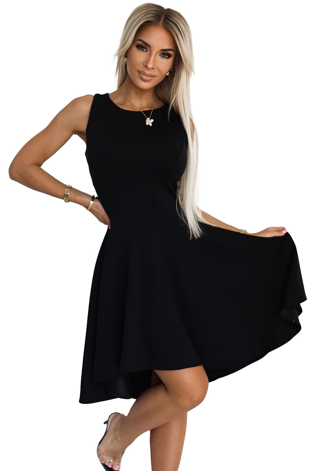 Numoco 575-1 Unique dress with longer back - black