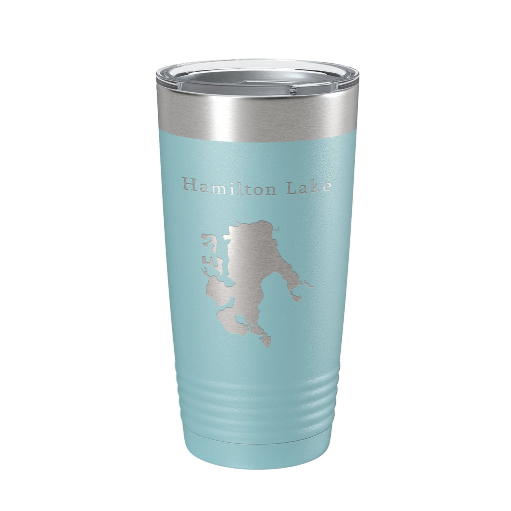 Hamilton Lake Map Tumbler Travel Mug Insulated Laser Engraved Coffee Cup Indiana 20 oz