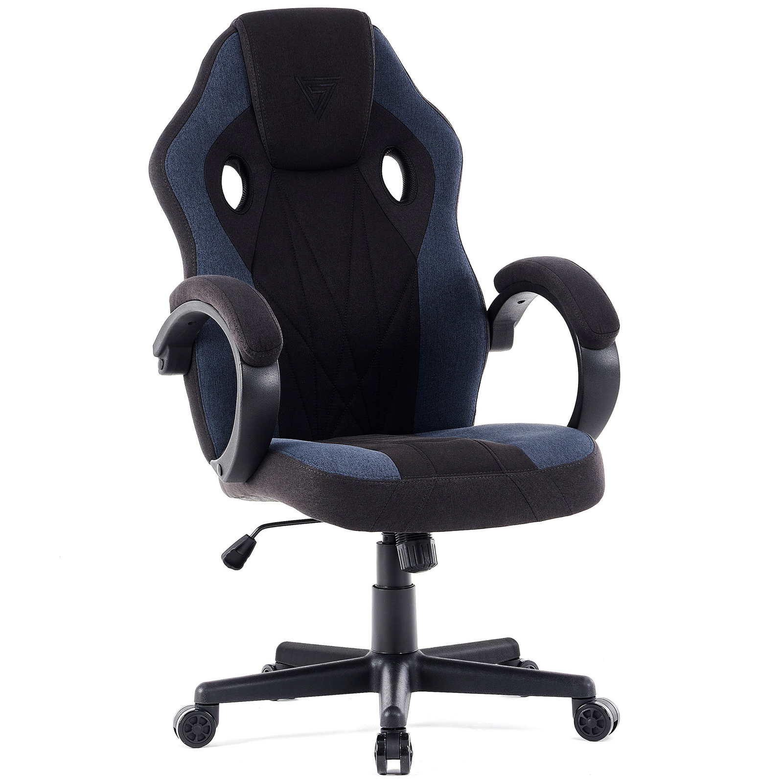 Scaun de gaming SENSE7 Prism din țesătură neagră și albastră