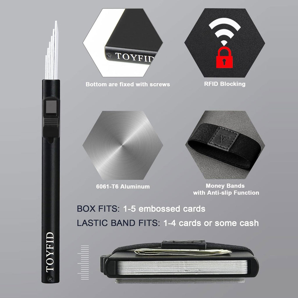 RFID Card Holder Pop Up Minimalist Wallet for Men Women RFID Blocking Protection Metal Aluminum Slim Credit Card Case