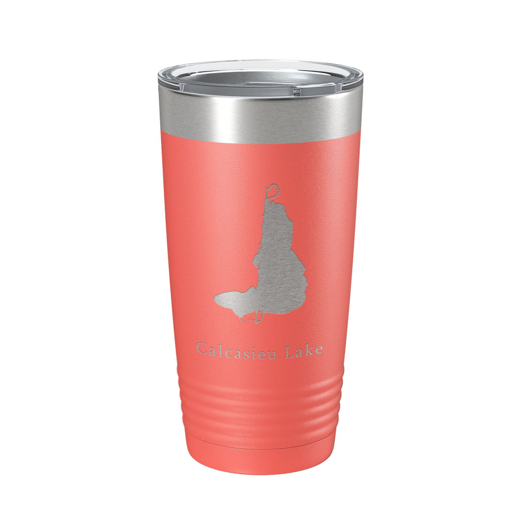 Calcasieu Lake Map Tumbler Travel Mug Insulated Laser Engraved Coffee Cup Louisiana 20 oz
