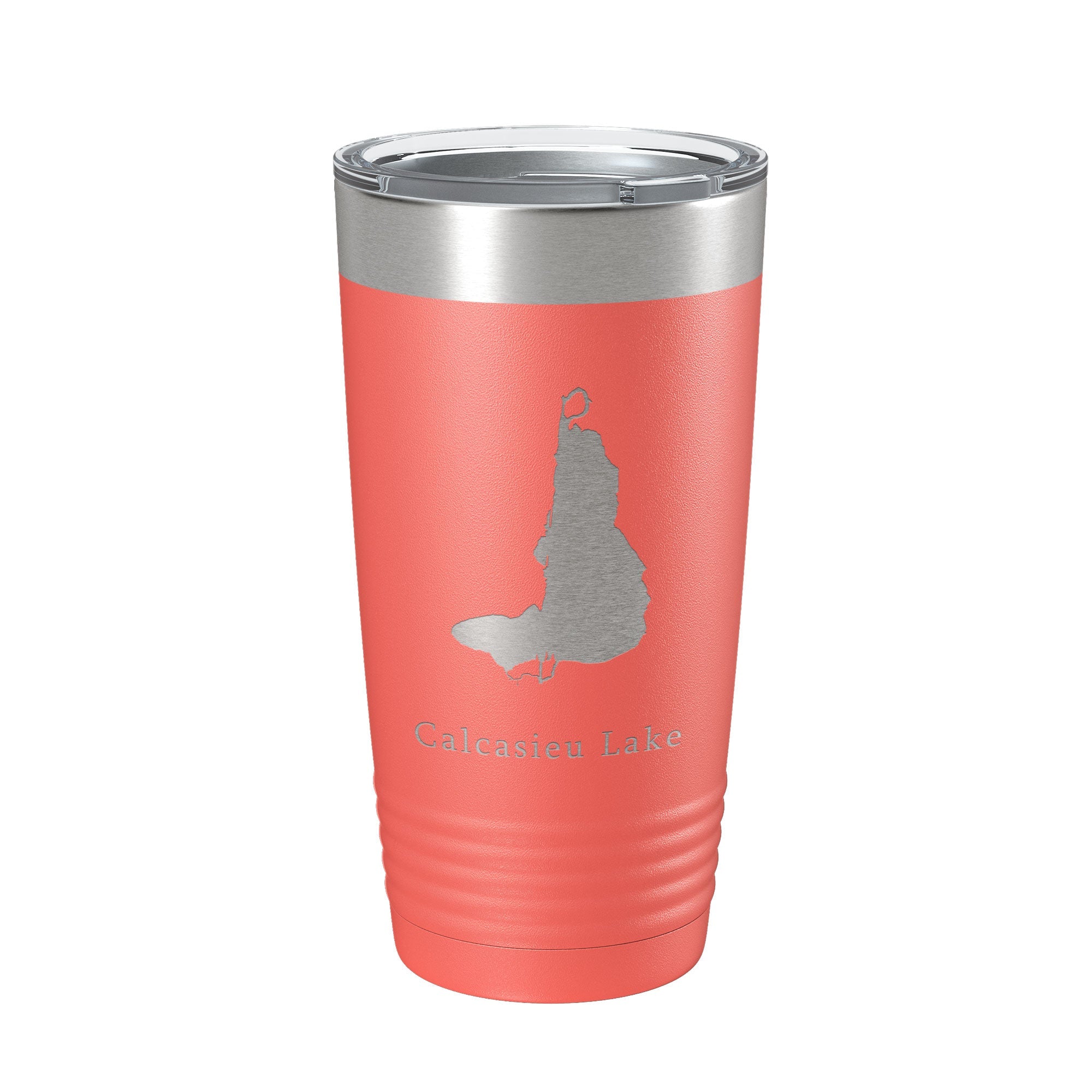 Calcasieu Lake Map Tumbler Travel Mug Insulated Laser Engraved Coffee Cup Louisiana 20 oz