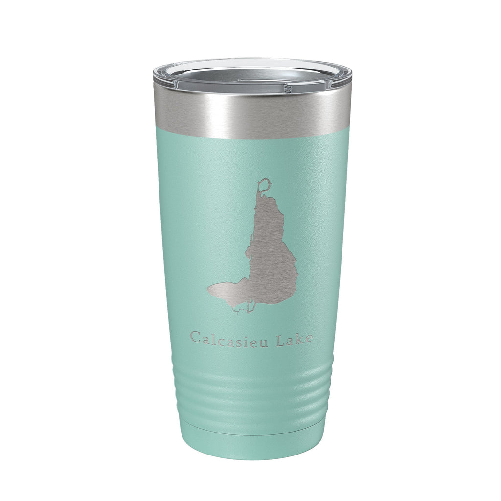 Calcasieu Lake Map Tumbler Travel Mug Insulated Laser Engraved Coffee Cup Louisiana 20 oz