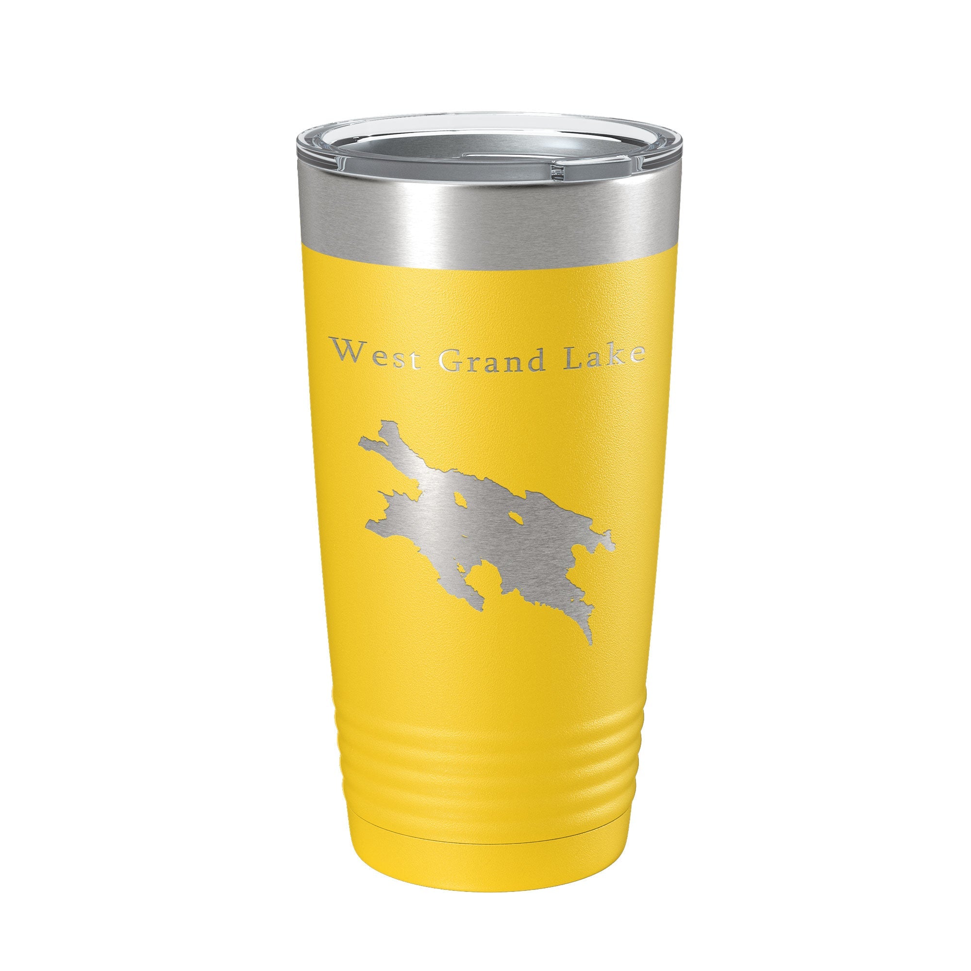 West Grand Lake Map Tumbler Travel Mug Insulated Laser Engraved Coffee Cup Maine 20 oz