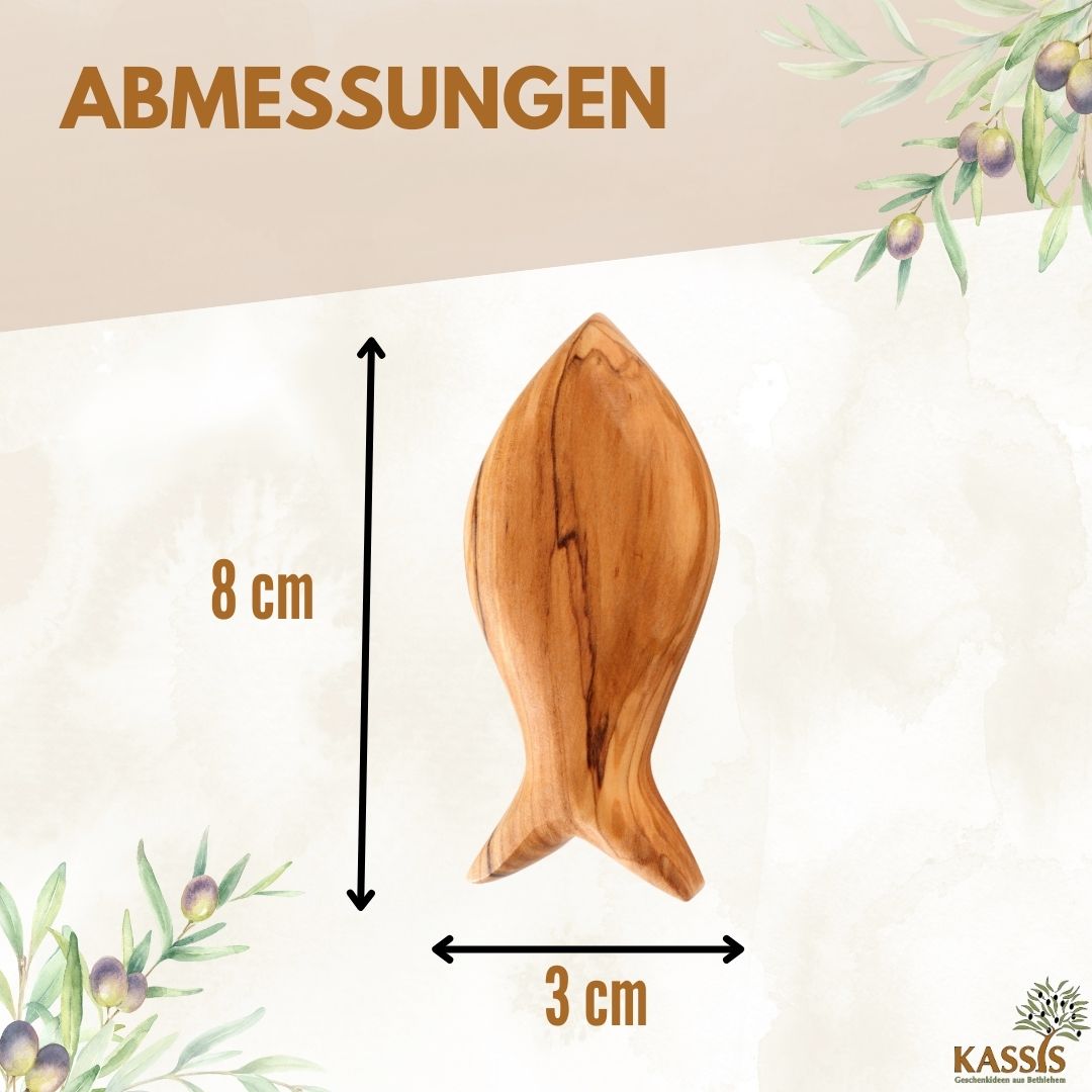 Fish-shaped worry stone made of olive wood
