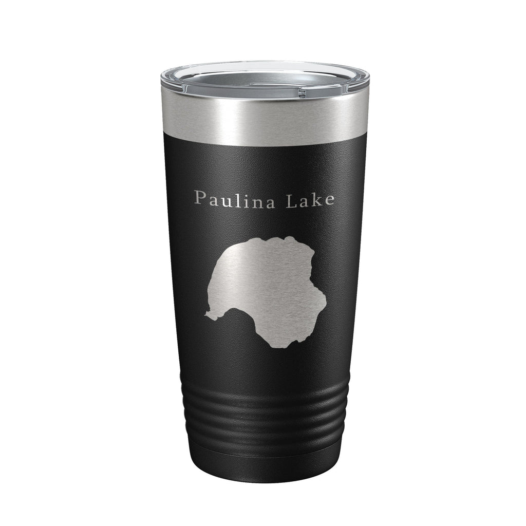 Paulina Lake Map Tumbler Travel Mug Insulated Laser Engraved Coffee Cup Oregon 20 oz