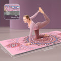 Foldable TPE Yoga Mat Pink Non-Slip