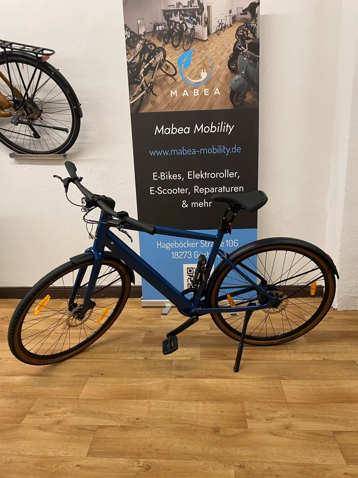Deruiz Turmali E-Bike mit Riemen in blau - gebrauchtes Vorführmodell - 2 Jahre Garantie