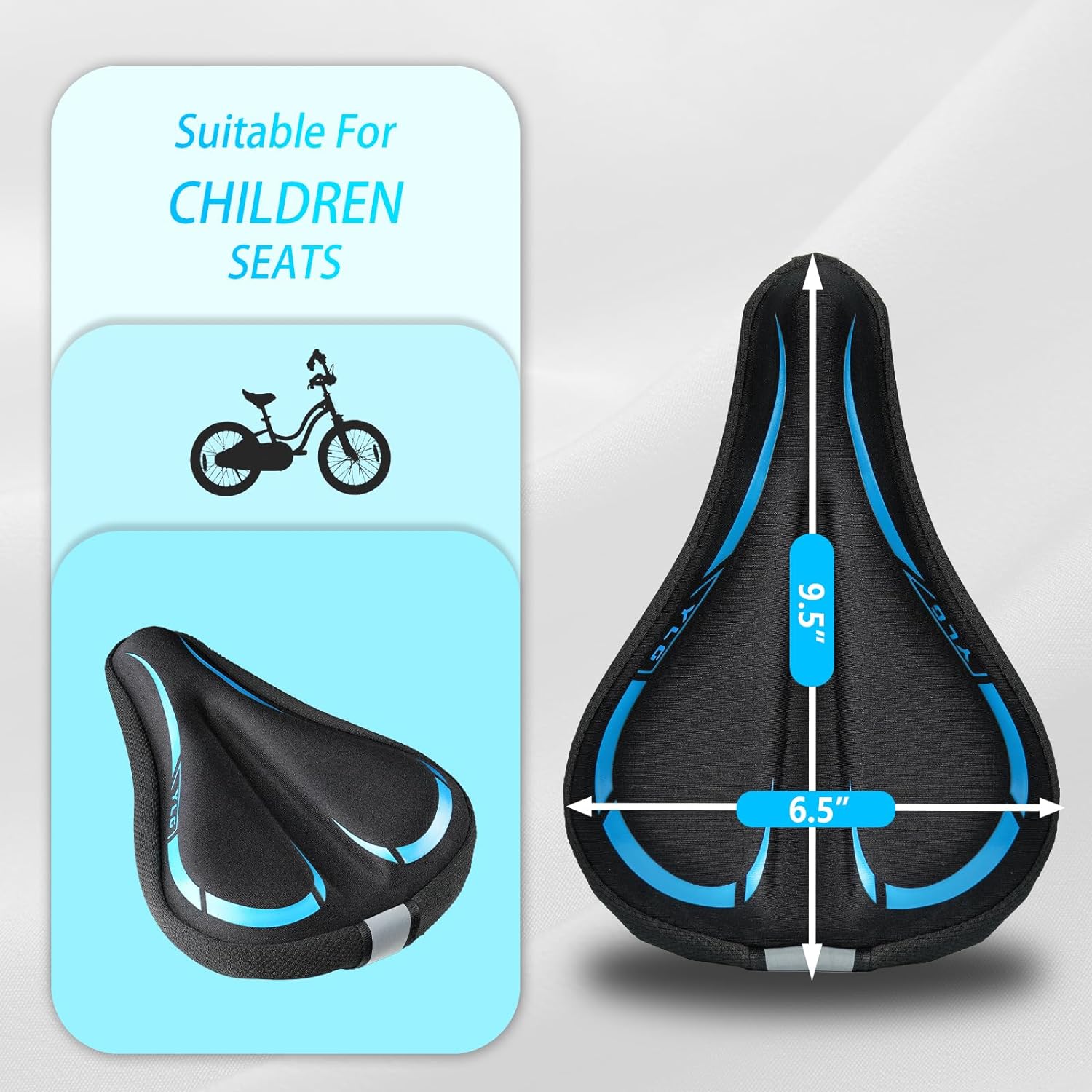 YK 3, YLG Kids Bike Seat Cushion for Boys 9.5"x6.5"