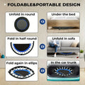 1pc 121.92cm Mini Fitness Trampoline with Adjustable Handle - Blue