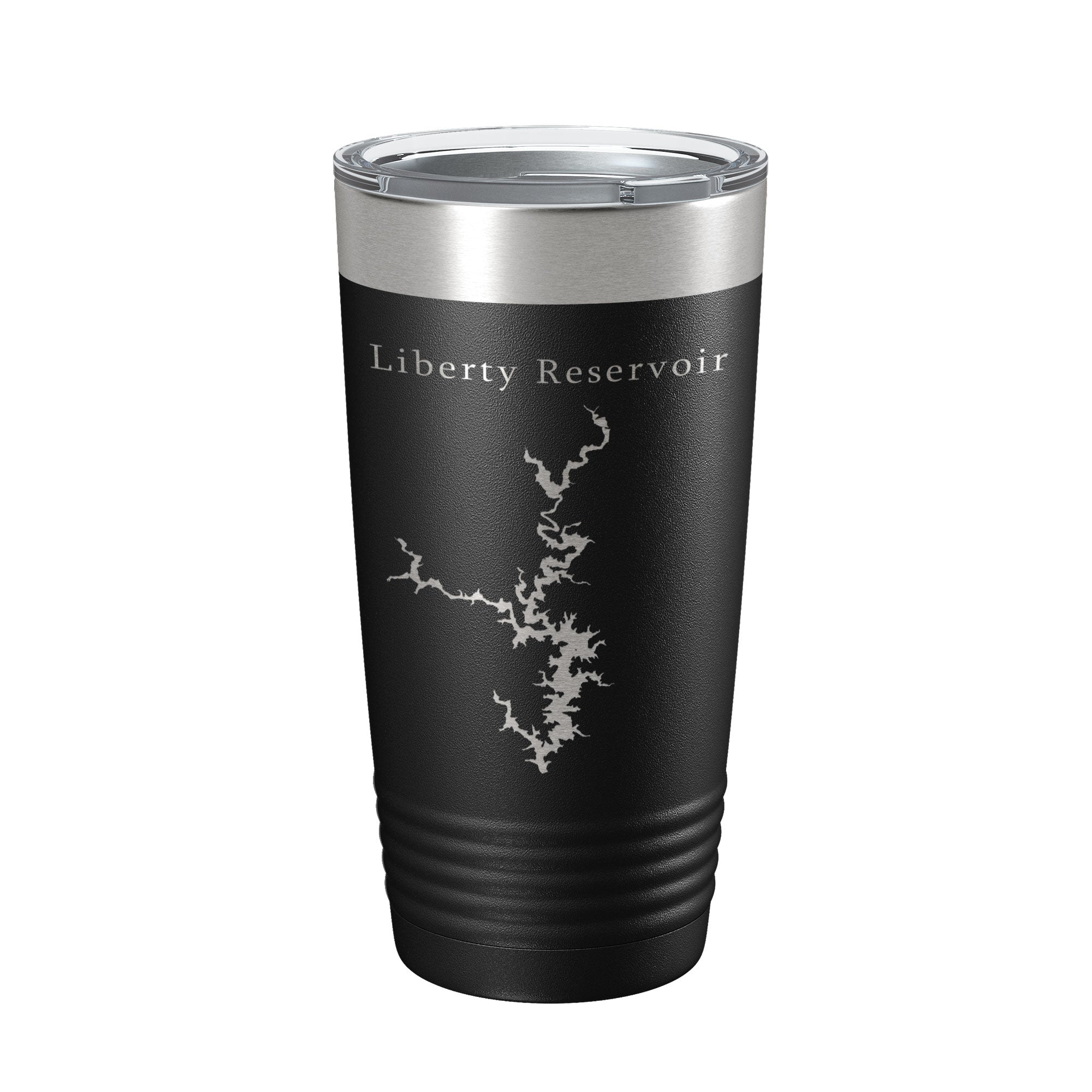 Liberty Reservoir Tumbler Lake Map Travel Mug Insulated Laser Engraved Coffee Cup Maryland 20 oz