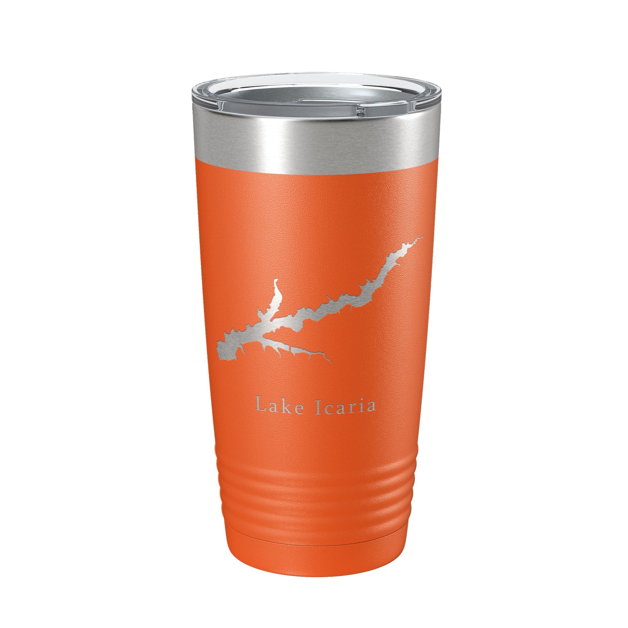Lake Icaria Map Tumbler Travel Mug Insulated Laser Engraved Coffee Cup Iowa 20 oz