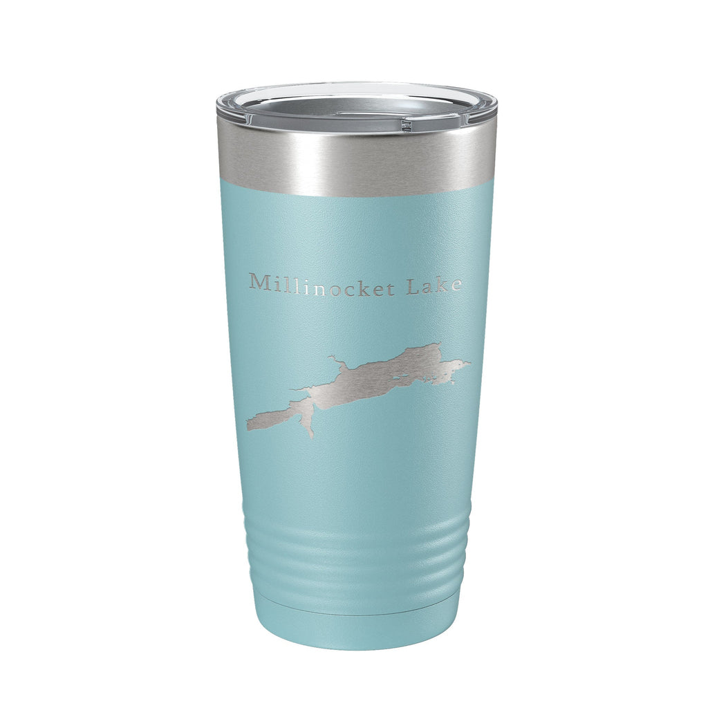 Millinocket Lake Map Tumbler Travel Mug Insulated Laser Engraved Coffee Cup Maine 20 oz