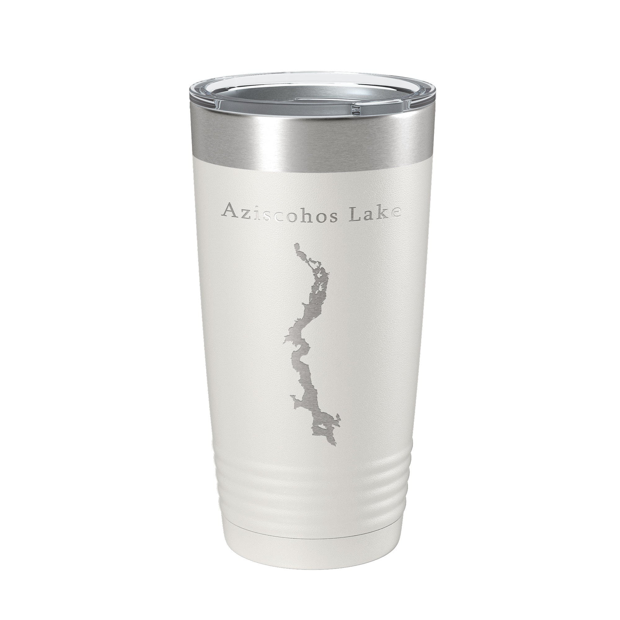 Aziscohos Lake Map Tumbler Travel Mug Insulated Laser Engraved Coffee Cup Maine 20 oz