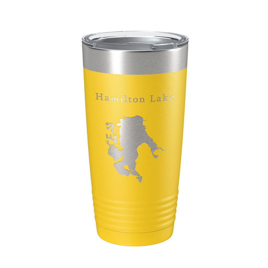 Hamilton Lake Map Tumbler Travel Mug Insulated Laser Engraved Coffee Cup Indiana 20 oz