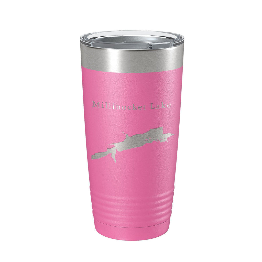 Millinocket Lake Map Tumbler Travel Mug Insulated Laser Engraved Coffee Cup Maine 20 oz