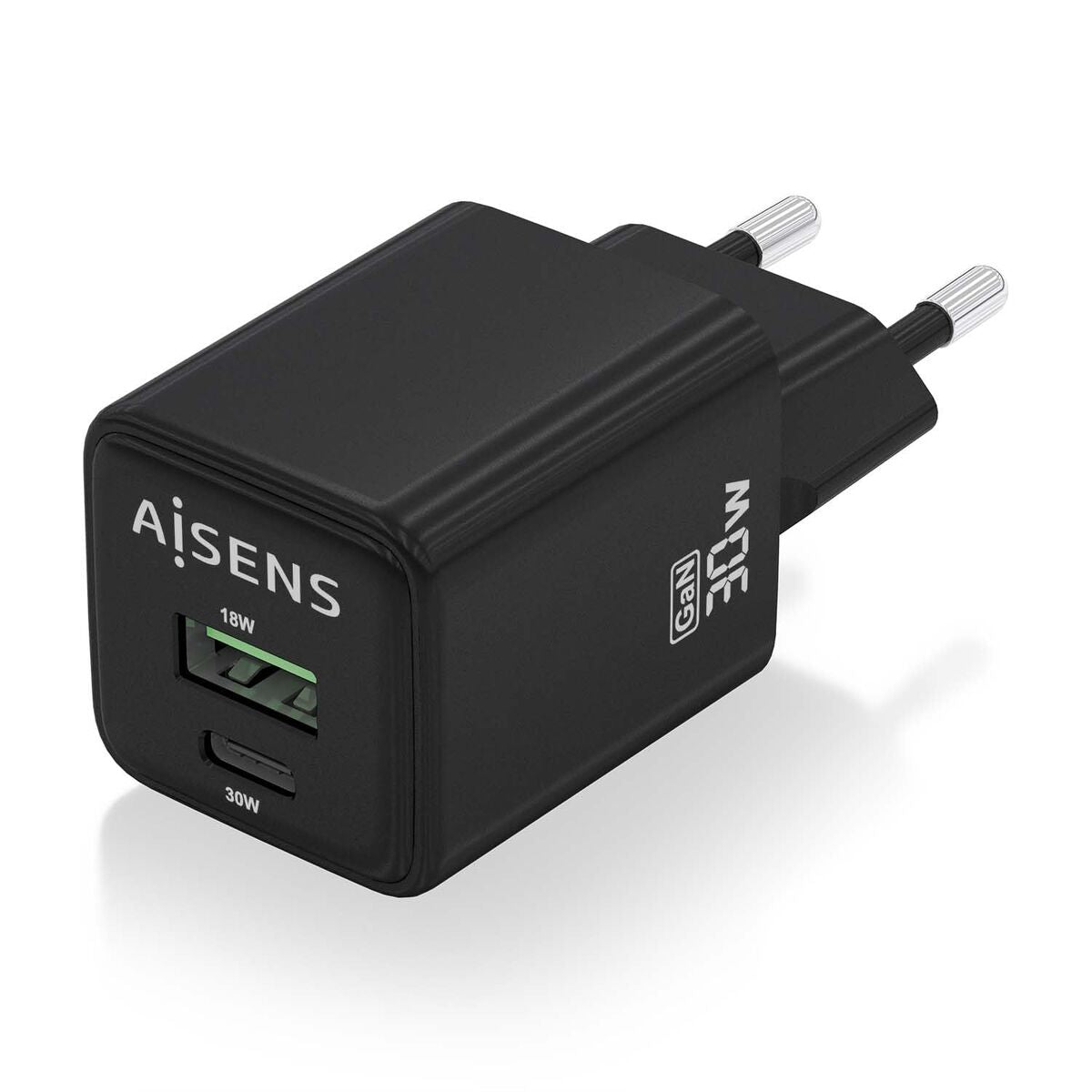 Wall Charger Aisens ASCH-30W2P038-BK Black Multicolour 33 W