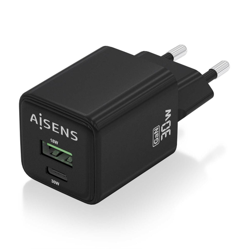 Wall Charger Aisens ASCH-30W2P038-BK Black Multicolour 33 W