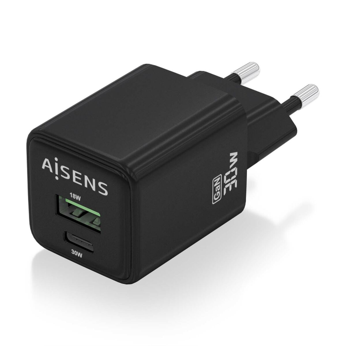 Wall Charger Aisens ASCH-30W2P038-BK Black Multicolour 33 W
