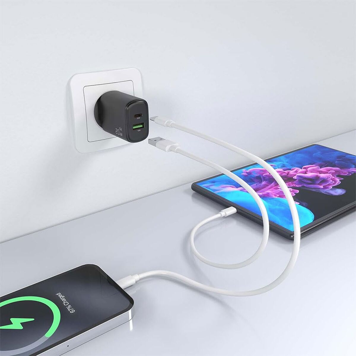 Wall Charger Aisens A110-0910 Black 20 W