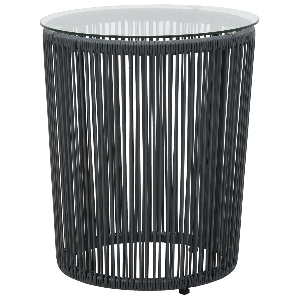 NNEVL 3 Piece Bistro Set with Cushions PVC Rattan Anthracite