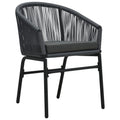 NNEVL 3 Piece Bistro Set with Cushions PVC Rattan Anthracite