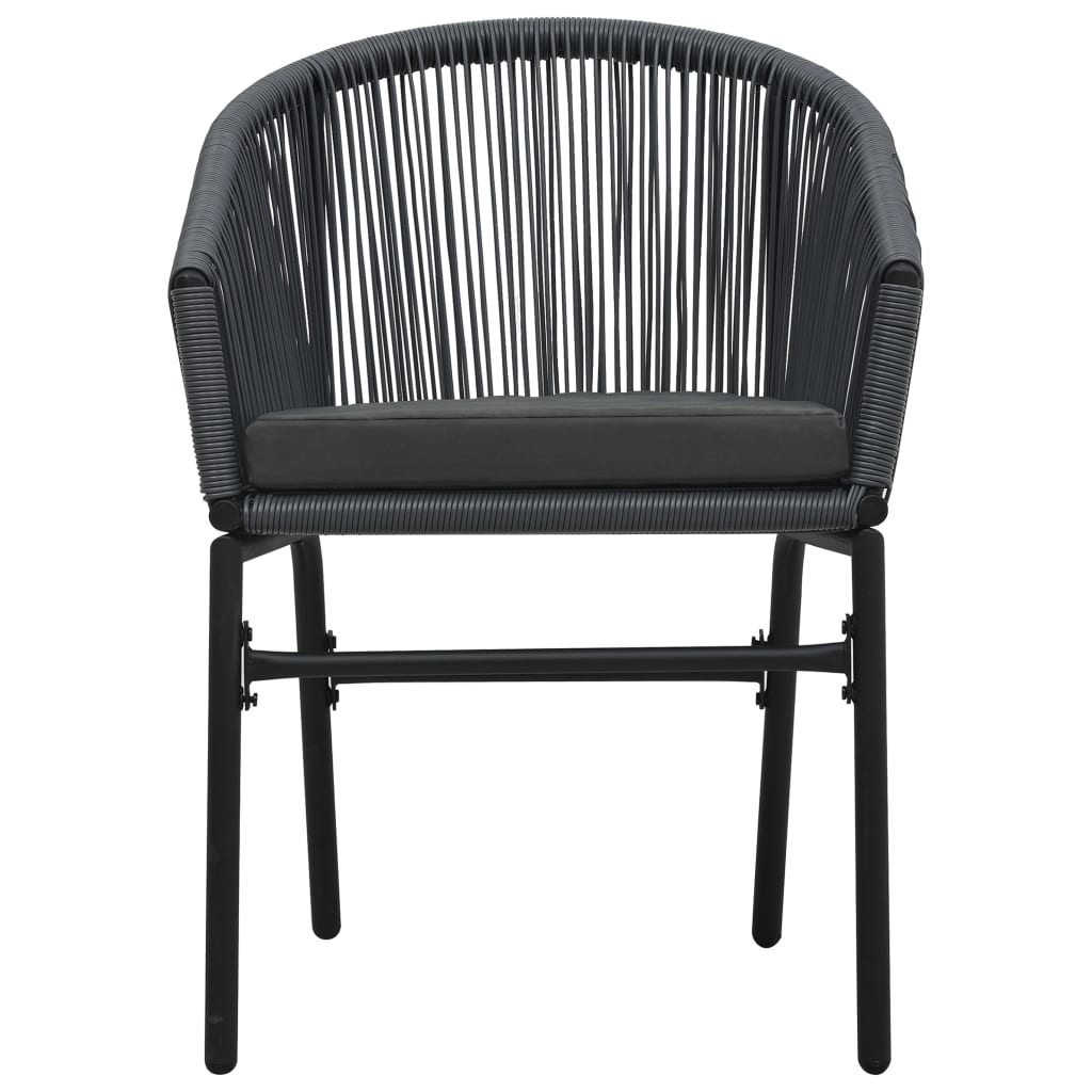 NNEVL 3 Piece Bistro Set with Cushions PVC Rattan Anthracite