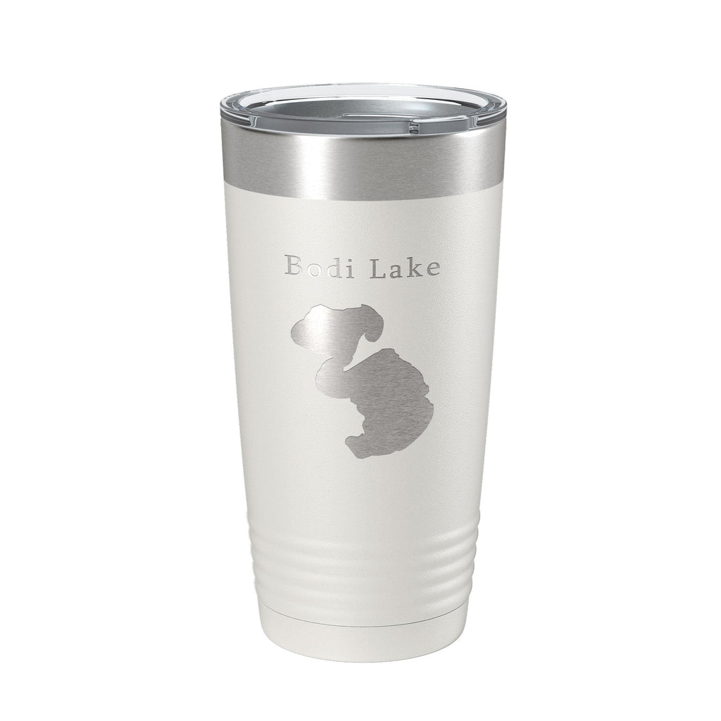 Bodi Lake Map Tumbler Travel Mug Insulated Laser Engraved Coffee Cup Michigan 20 oz