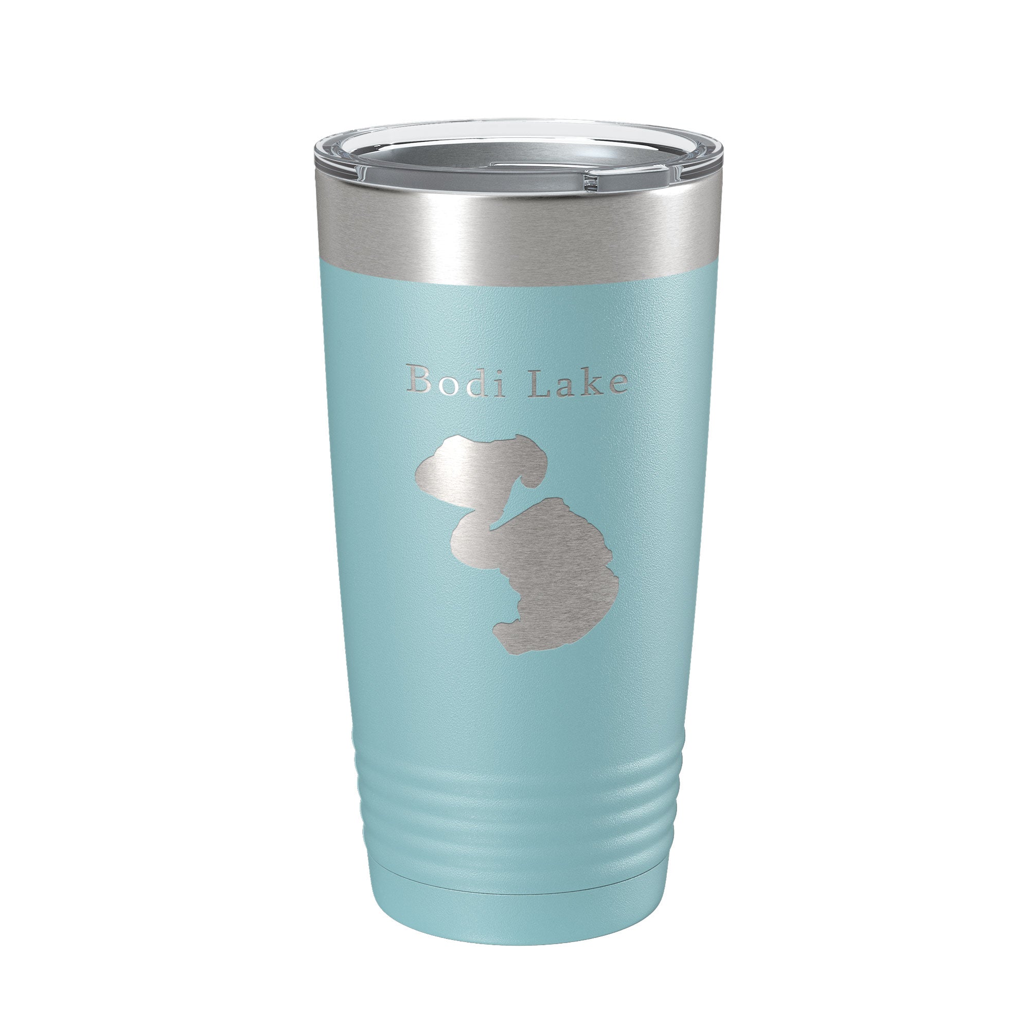 Bodi Lake Map Tumbler Travel Mug Insulated Laser Engraved Coffee Cup Michigan 20 oz